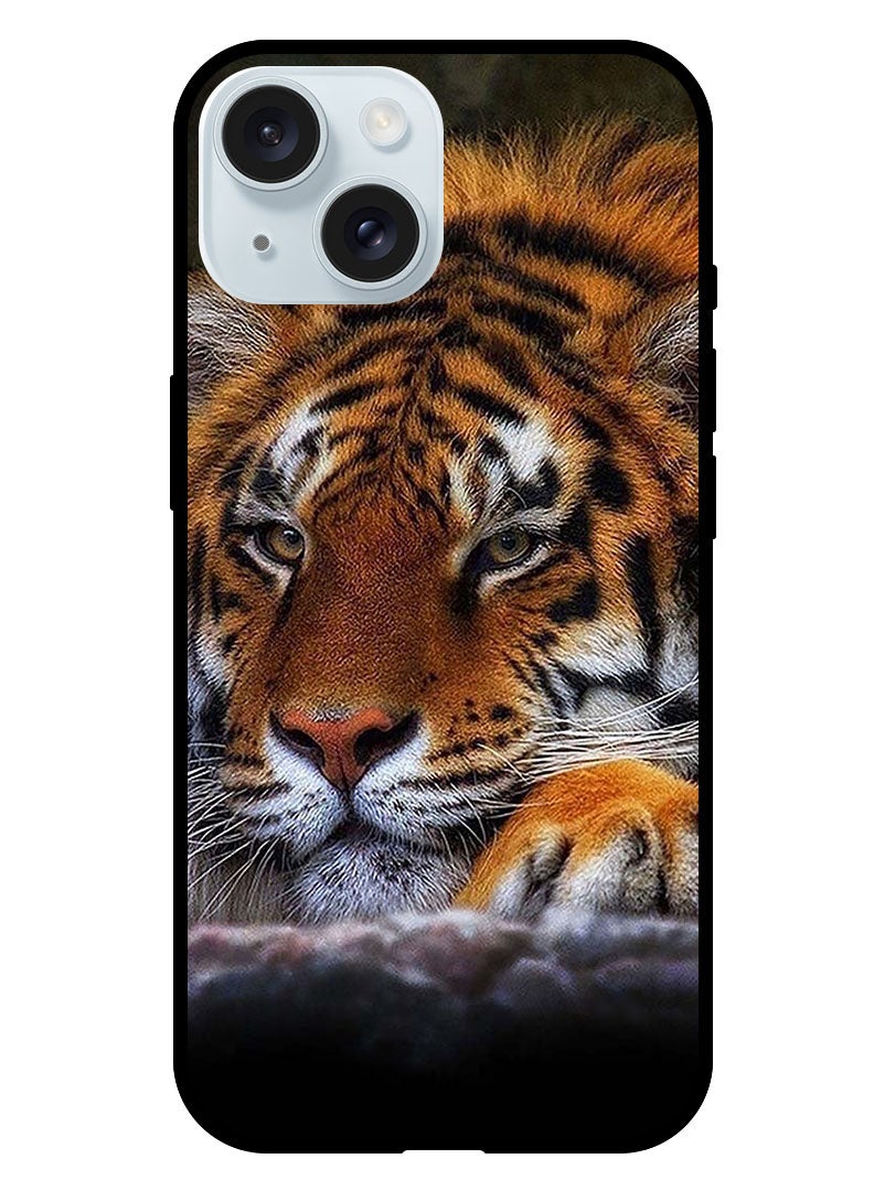 Theodor غطاء واقي مضاد للخدش ومقاوم للصدمات لجهاز آيفون 15 بلس - نمط النمر - Image 1