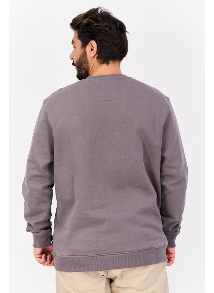 Penfield Men Crew Neck Brand Logo Long Sleeves Sweatshirt, Grey  - Image 3