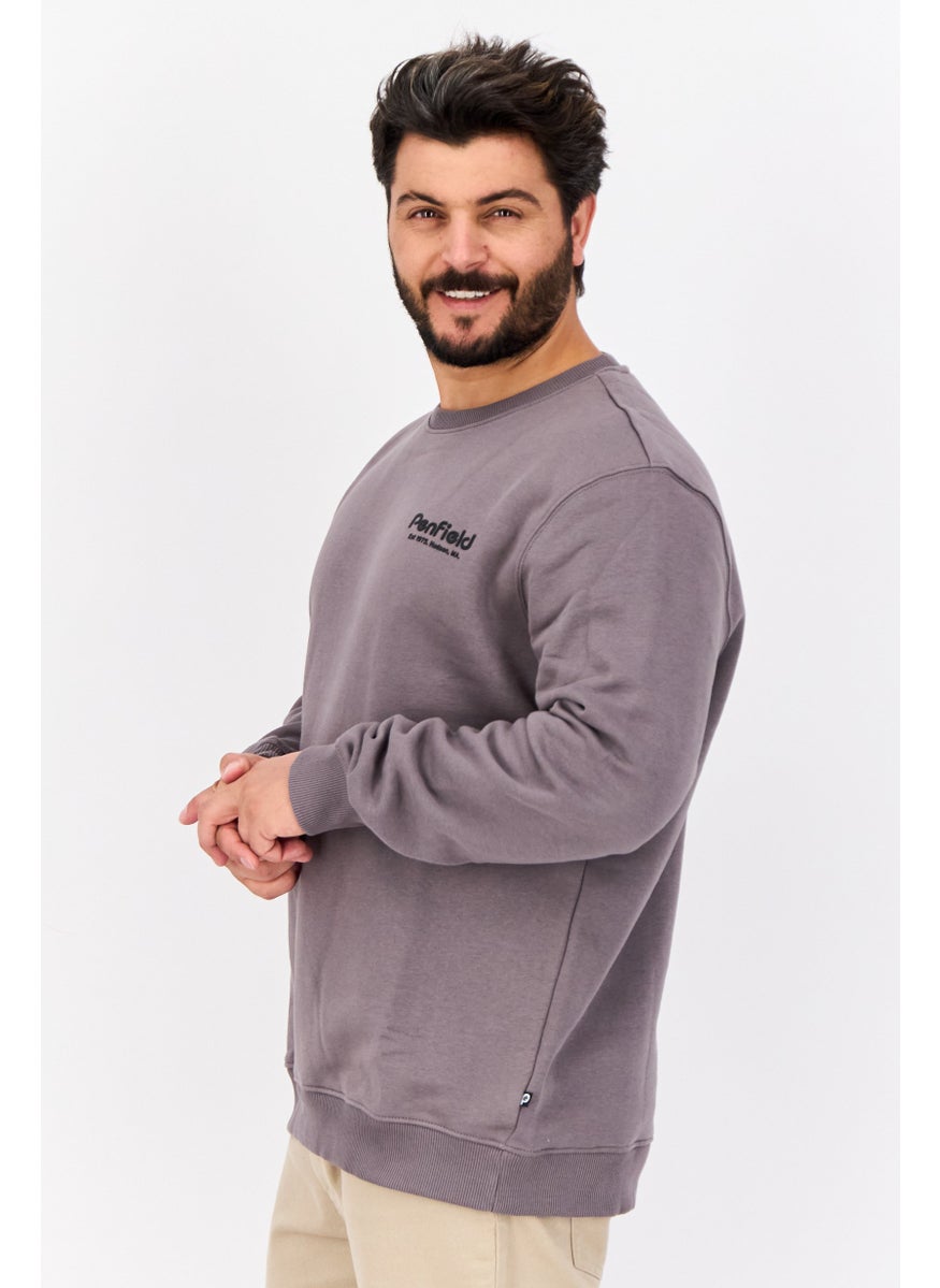 Penfield Men Crew Neck Brand Logo Long Sleeves Sweatshirt, Grey  - Image 2