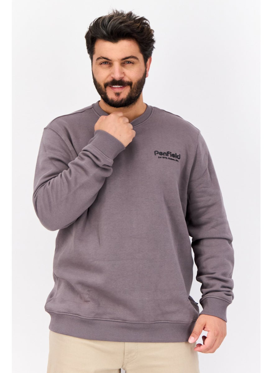 Penfield Men Crew Neck Brand Logo Long Sleeves Sweatshirt, Grey  - Image 1