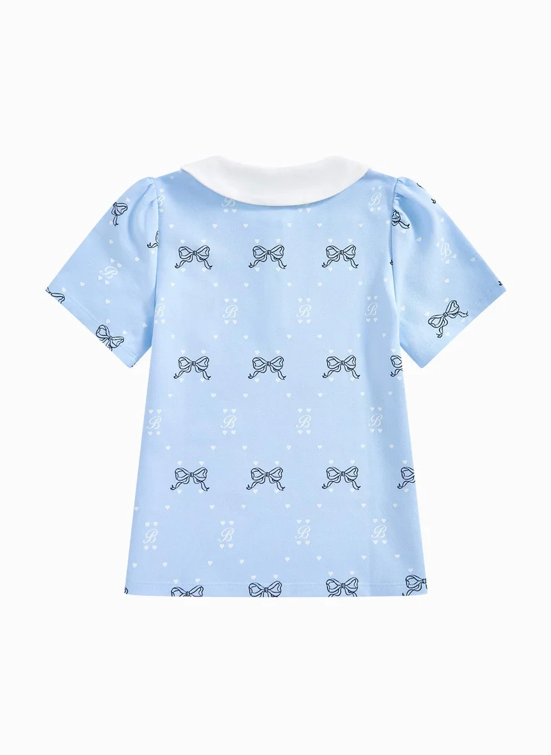 Balabala Kids Girl Lapel Short-Sleeved T-Shirt