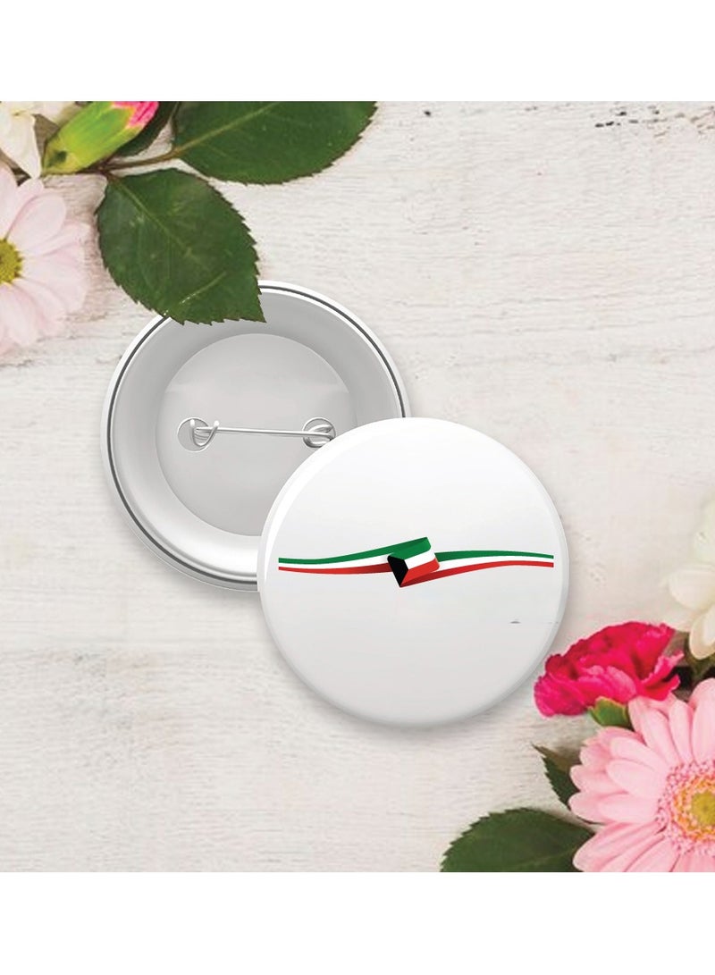 برينت شوب فور مي شارة زر الكويت - دبوس طية صدر السترة لحقائب الظهر والسترات - مثالية للمناسبات أو احتفالات اليوم الوطني - Image 2