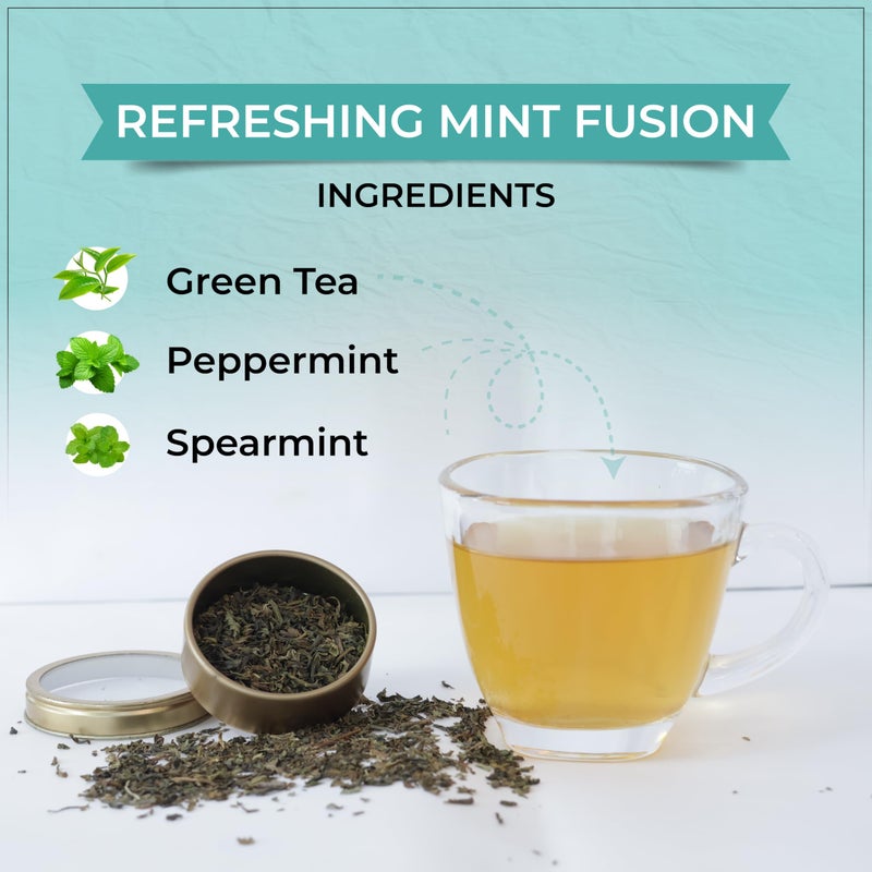 TVOY Moroccan Mint Green Tea | Organic Pyramid Tea Bags | 20 Biodegradable Non-Carcinogenic Pyramid Bags | Refreshing Herbal Blend with Pure Moroccan Mint | Antioxidant-Rich & Stress-Relieving Drink - Image 3