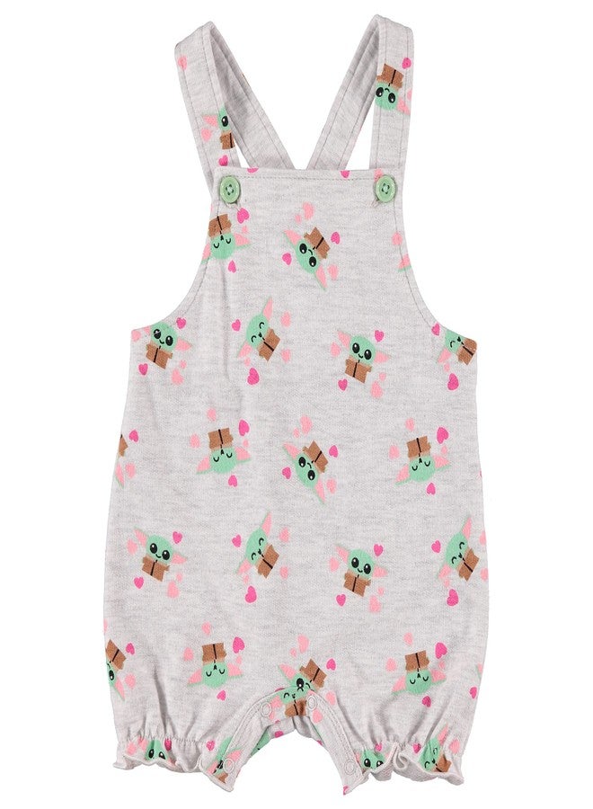 Happy Threads Star Wars Baby Girls Newborn Infant Baby Yoda Shortall Romper and Tshirt Set (Grey/Green/Pink, 24 Months) - Image 2