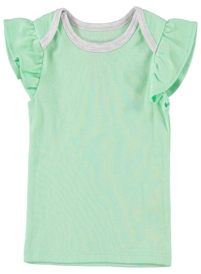 Happy Threads Star Wars Baby Girls Newborn Infant Baby Yoda Shortall Romper and Tshirt Set (Grey/Green/Pink, 24 Months) - Image 3