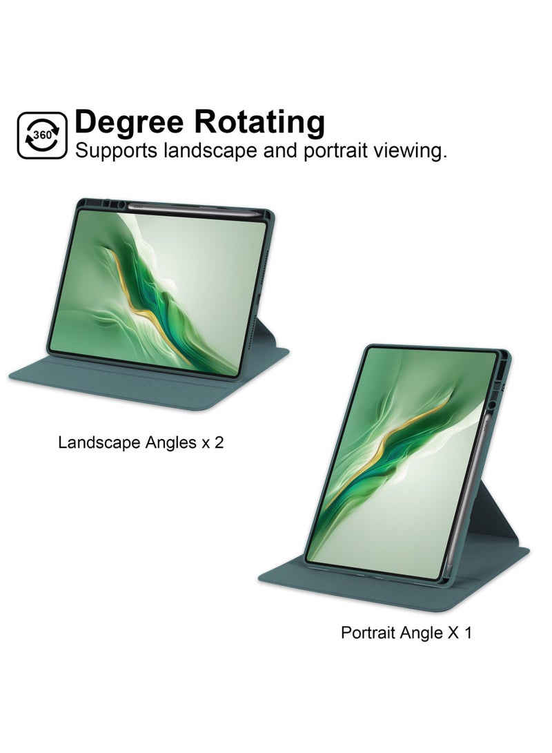 عام متوافق الشرف الوسادة 10 12.1 بوصة 2025 جراب كمبيوتر لوحي مع حامل قلم 360 Rotation دوران والسيارات يستيقظ النوم حامل قابل للطي مع زاوية عرض مرنة - Image 3