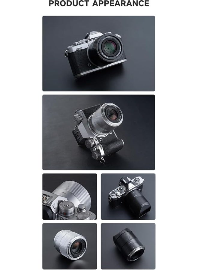 تترتيسان تي تي ارتيزان عدسة تركيز تلقائي بهيكل معدني F1.8 مقاس 56 ملم متوافقة مع حامل فوجي فيلم اكس - فضي - Image 3