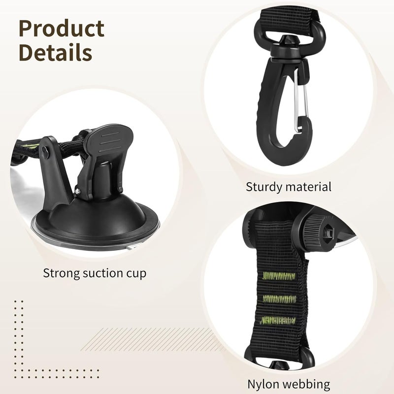 12 Green Suction Cups with Hooks, 7.5 in Strong Tie Downs for Tents, Car - Image 5