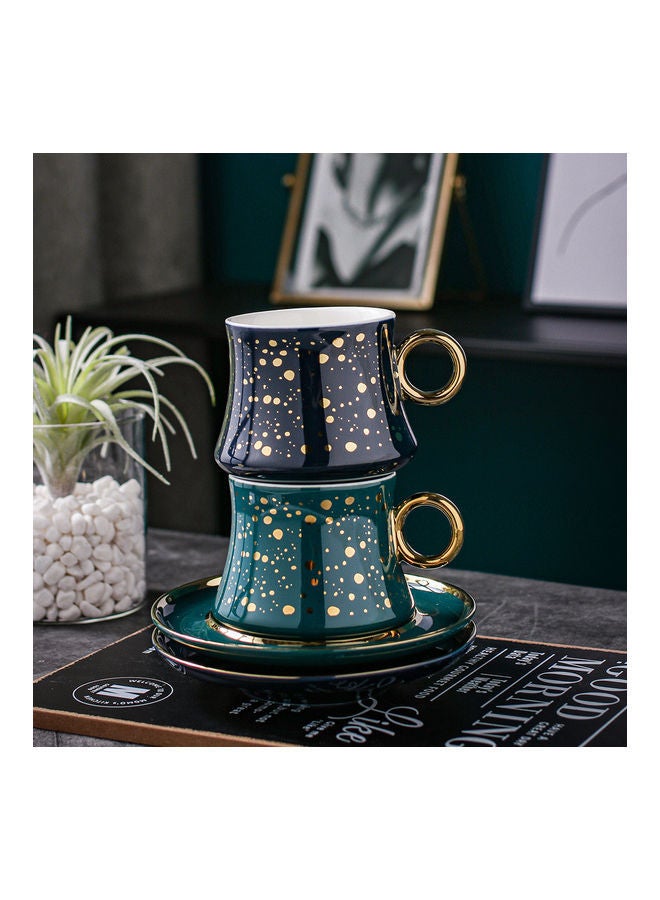 NIBEMINENT 3-Piece Cup And Saucer With Spoon Black 250ml - Image 2