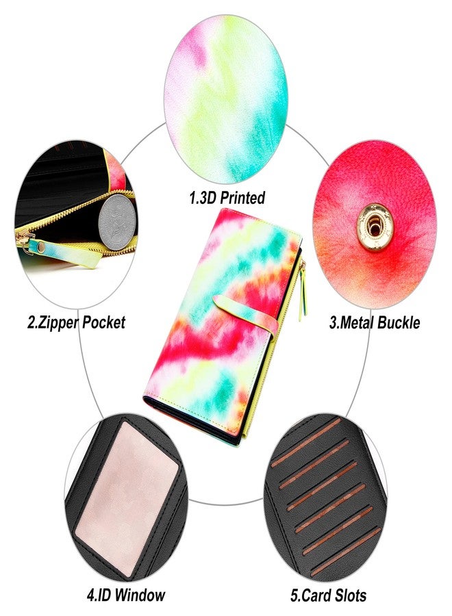 YOUBDM Slim Wallets for Women Credit Card Holder RFID Bifold Clutch Wallets Checkbook with Zipper Pocket - Image 5
