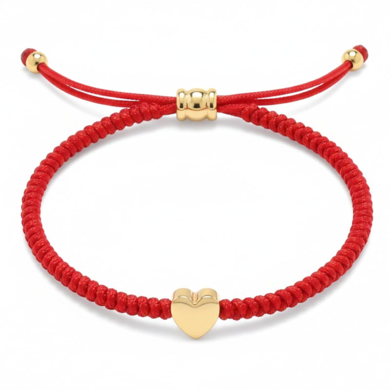 Cherry Tree Collection Lucky Red String - Heart Bracelet - for Protection & Good Luck â€“ Adjustable Red Thread Bracelet for Men & Women, Bracelet for Protection, Luck and Abundance - Heart - Image 1