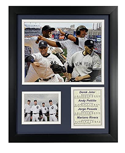Legends Never Die New York Yankees 2009 Baseball World Series Core 4 Collectible, Framed Photo Collage Wall Art Decor - 12"x15" (11128U) - Image 1