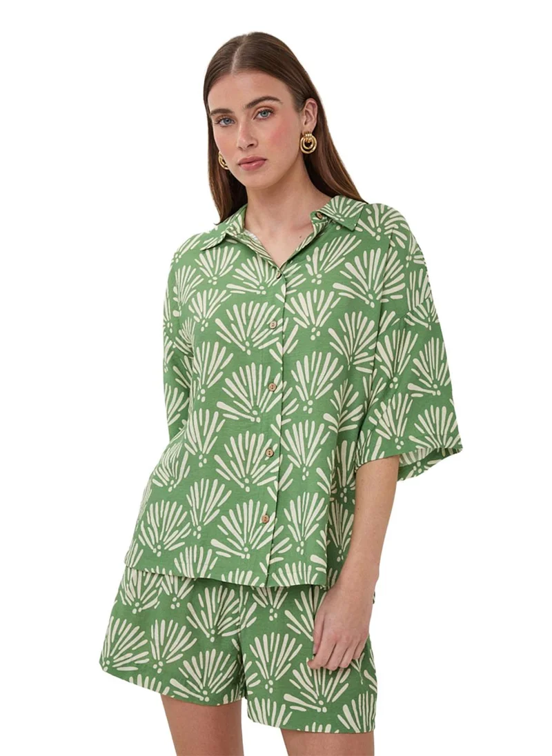EsQualo Esqualo Blouse Tropical Print