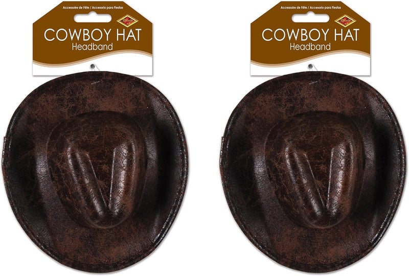 Beistle Beistle 2 Piece Cowboy Hat Headband One Size Brown - Image 2