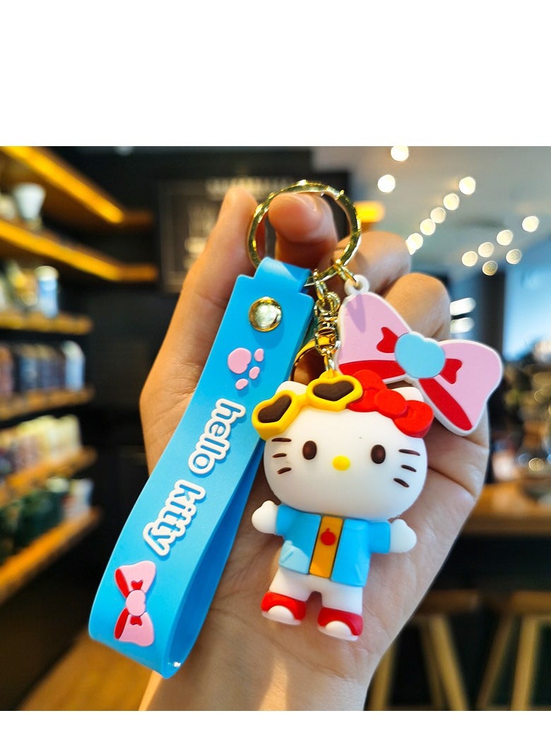 Generic New Cartoon Blue Stance KT Cat Keychain  - Image 1
