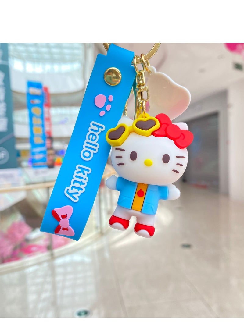Generic New Cartoon Blue Stance KT Cat Keychain  - Image 2