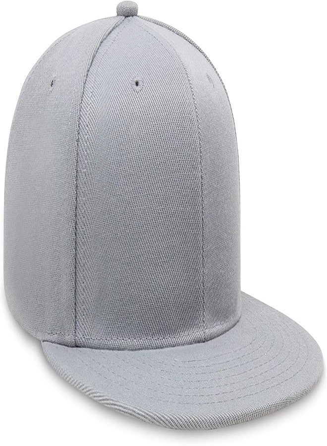 Missby® Men's Cotton Classic Flat Brim Hip-Hop Snapback Cap (Grey), Free Size - Image 1