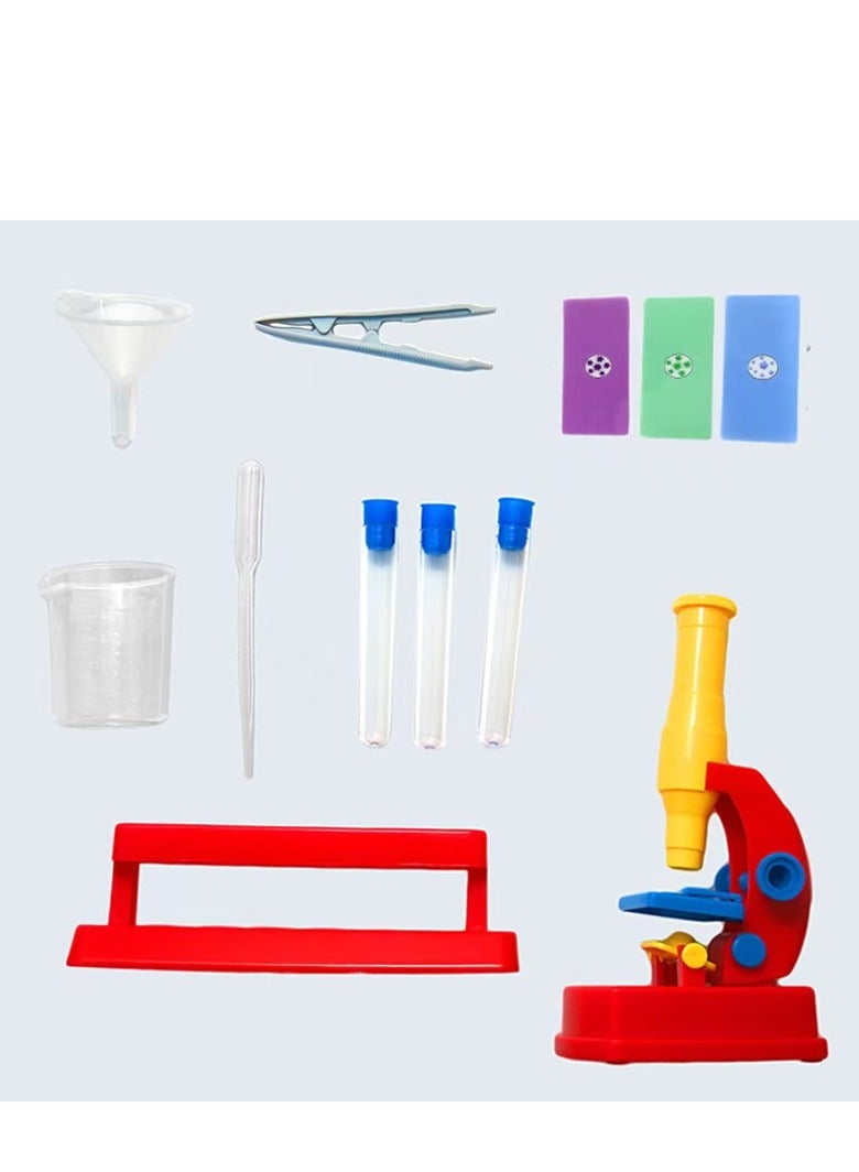 Generic Children's STEM microscope educational toy DIY self-assembly mini lighting teaching scientific experiment set, puzzle toys to cultivate children's interest, allowing children to observe the new world - Image 4
