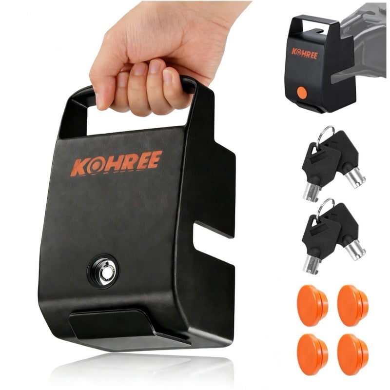 Kohree Trailer Hitch Lock with Handle - Fits 2" & 2-5/16" Couplers, Heavy Duty Coupler Lock, Maximum Security with 4 Keys & Weather Plugs, Reinforced Steel Construction Tow Lock for RV & Trailers - Image 1
