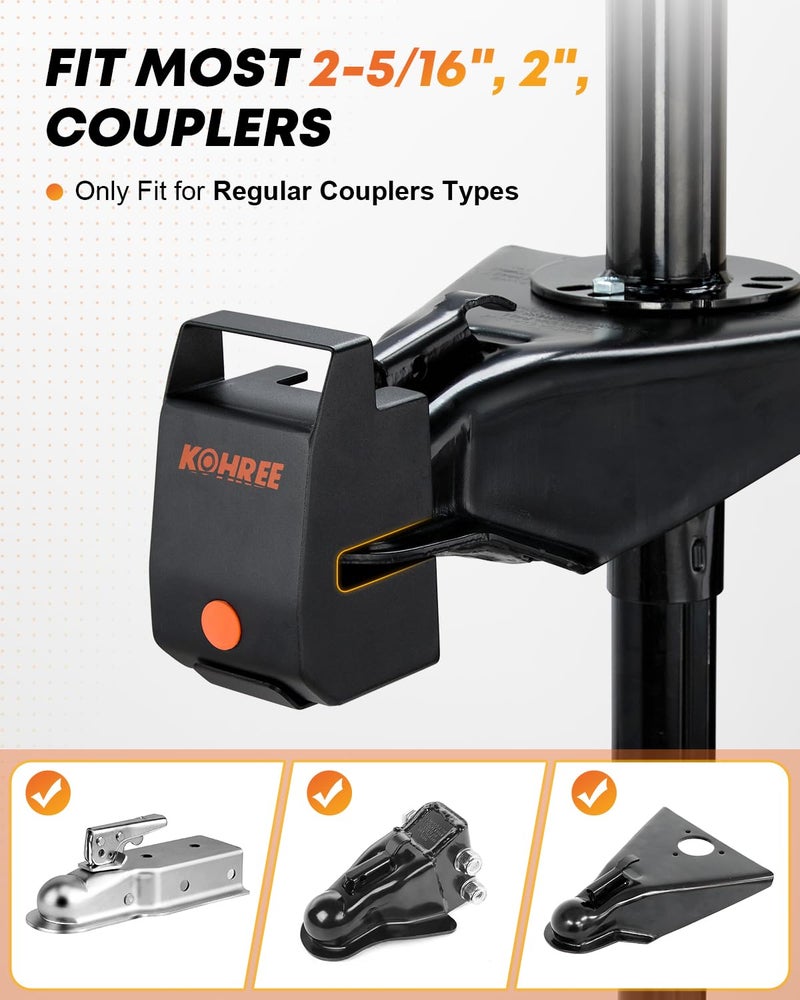 Kohree Trailer Hitch Lock with Handle - Fits 2" & 2-5/16" Couplers, Heavy Duty Coupler Lock, Maximum Security with 4 Keys & Weather Plugs, Reinforced Steel Construction Tow Lock for RV & Trailers - Image 3