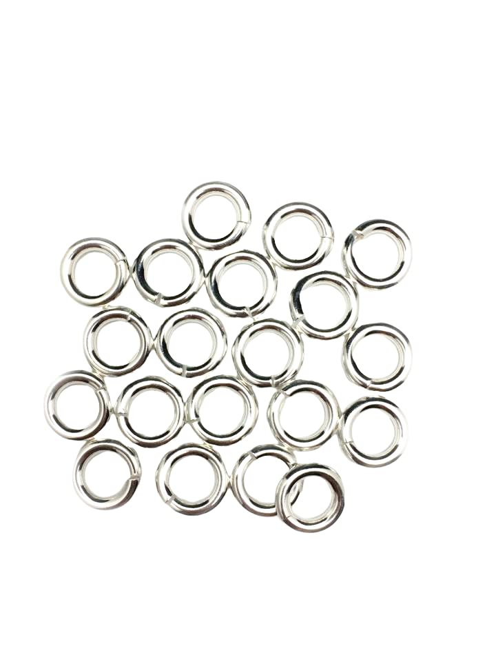 Craft Wire 20pcs 925 Sterling Silver Open Jump Rings 14 Gauge 7.7mm OD/4.5mm ID Made in USA by CRAFT WIRE - Image 1