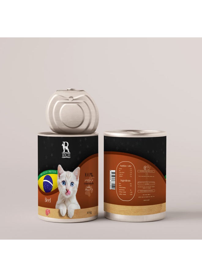 RICH Beef Brazilian Protein Cans For Cat- 400 Grams 