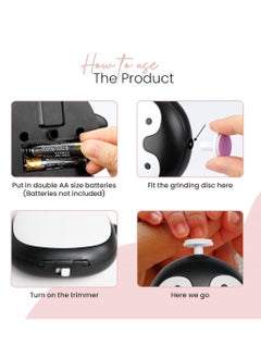 DMG TECH Baby Nail Trimmer Electric, Safe & Easy Penguin Style Baby Nail Clipper, Baby Nail File Grooming kit with 8 Grinding Heads  - Image 3