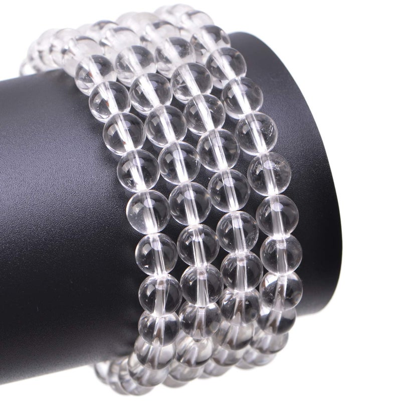 LPBeads 100PCS 8mm Natural Clear Quartz Crystal Gemstone Round Loose Beads for Jewelry Making with Crystal Stretch Cord - Image 4