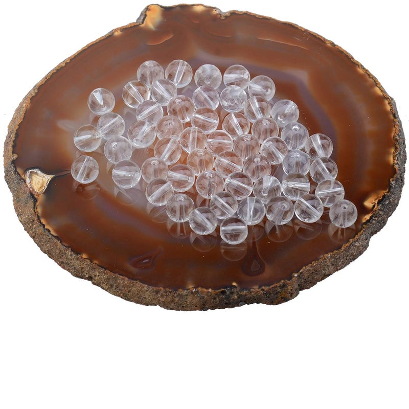 LPBeads 100PCS 8mm Natural Clear Quartz Crystal Gemstone Round Loose Beads for Jewelry Making with Crystal Stretch Cord - Image 1