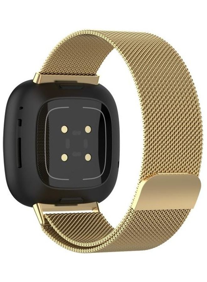 Loquat Stainless Steel Replacement Wrist Strap Watch Band Gold - Image 2