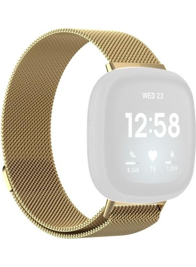 Loquat Stainless Steel Replacement Wrist Strap Watch Band Gold - Image 1