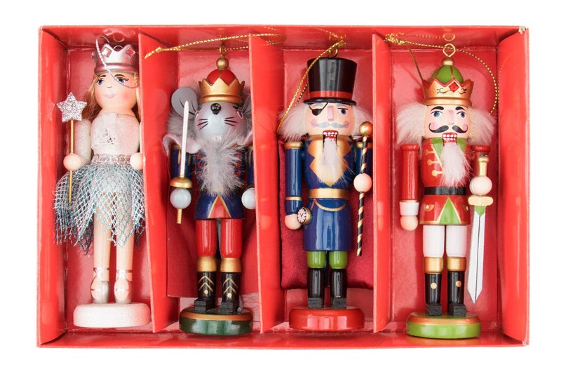 Clever Creations Nutcracker Suite 4 Pack 5 Inch Traditional Wooden Nutcracker Ornaments, Festive Christmas Tree Décor - Image 5