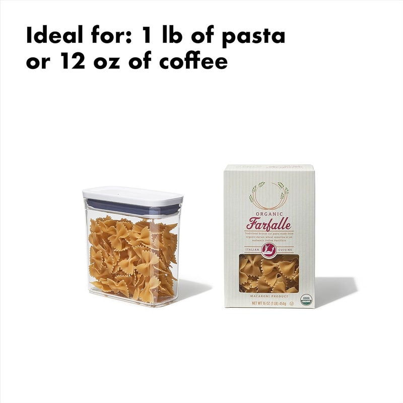 OXO New Good Grips Pop Container - Airtight Food Storage 1.2 Qt - Rectangle - Pasta 11234900UK - Image 2