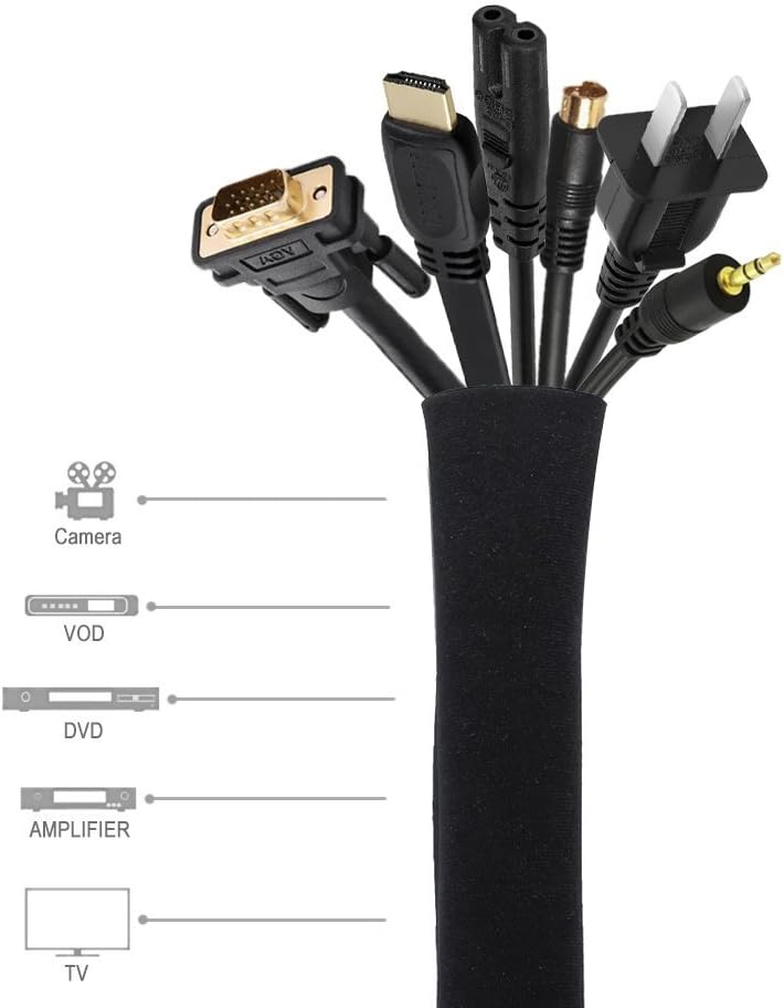 غلاف إدارة الكابلات من زيروديس (Zerodis Cable Management Sleeve) – يُستخدم لتنظيم الأسلاك ومنع تلفها بسبب الحيوانات الأليفة، مصنوع من النيوبرين ومزود بسحاب. ميزات: - يحمي الكابلات من التآكل والغبار والشحنات الكهربائية الساكنة. - يسمح بتجميع الأسلاك بسهولة وإخفائها بشكل أنيق. - خفيف الوزن وسهل الحمل. - قابل لإعادة الاستخدام والغسيل. - متوفر بأطوال مختلفة (50 سم أو 100 سم). - Image 2