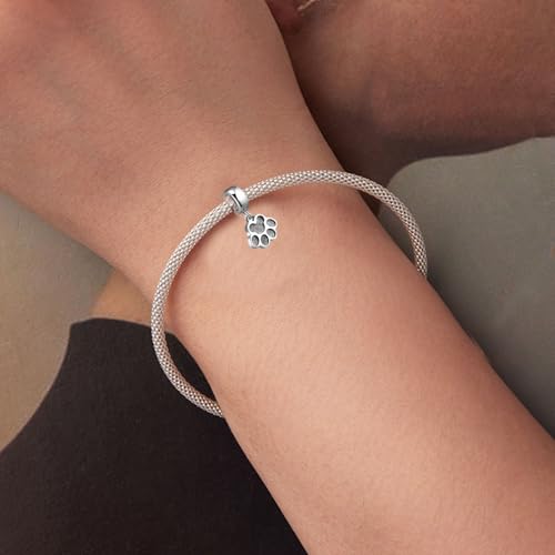 LAMOONY Dog Paw Charm 925 Sterling Silver Pet Pendant Animal Bead for Pandora Charms Bracelet Gift for Anniversary Birthday Christmas Day - Image 3