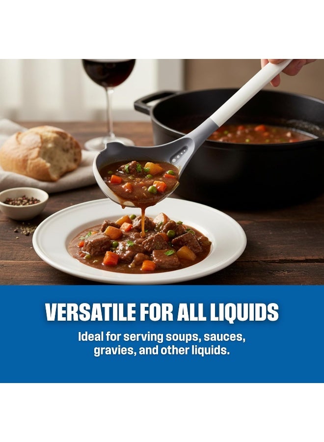 Westinghouse USA Silicone/PBT Soup Ladle | Heat-Resistant Kitchen Ladle for Hot Soups, Stews & Sauces | Non-Slip Handle | Safe for Non-Stick Cookware | Easy-to-Clean Durable Kitchen Tool - Image 4