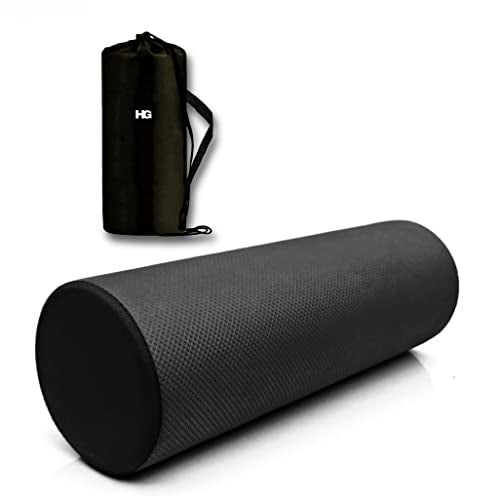 HOMEGALLEY Foam Roller for Exercise and Deep Tissue Massage Roller, Gym Exercise Roller, Workout Foam Roller for Knee Exercise and Pain Relief, Myofascial Release Roller for Back pain - 30 Cm Black - Image 1