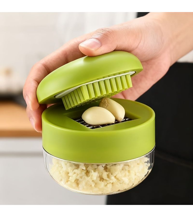 2 Pcs Green Manual Heavy Duty Garlic Press Crusher Chopper Compact Handheld Design Durable Plastic Kitchen Gadget Dishwasher Safe - Image 4