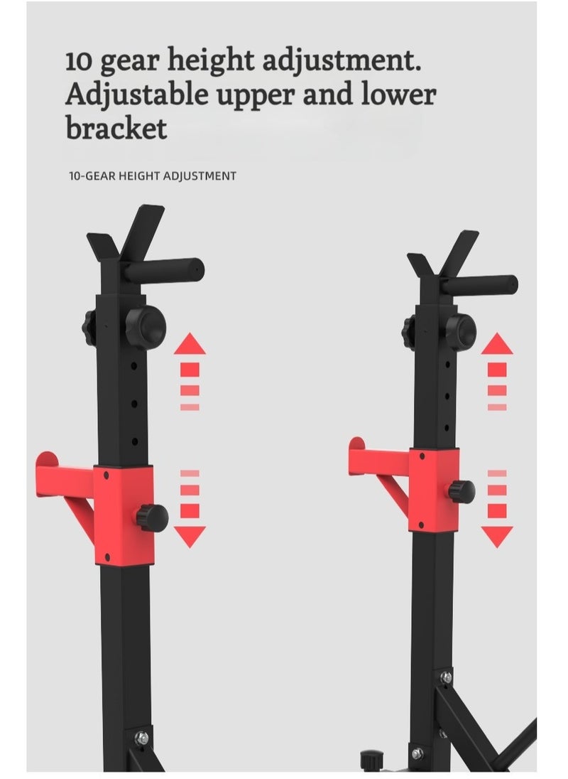 XiuWoo Squat Rack Barbell Rack Bench Press 600 LBS Max Load Adjustable Squat Rack Stand Multi-Function Weight Lifting Home Gym, Great for Beginners and Professional Use  - Image 5