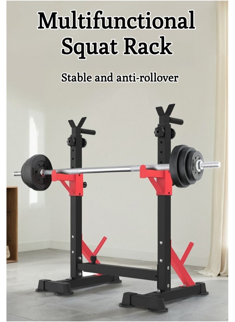 XiuWoo Squat Rack Barbell Rack Bench Press 600 LBS Max Load Adjustable Squat Rack Stand Multi-Function Weight Lifting Home Gym, Great for Beginners and Professional Use  - Image 1