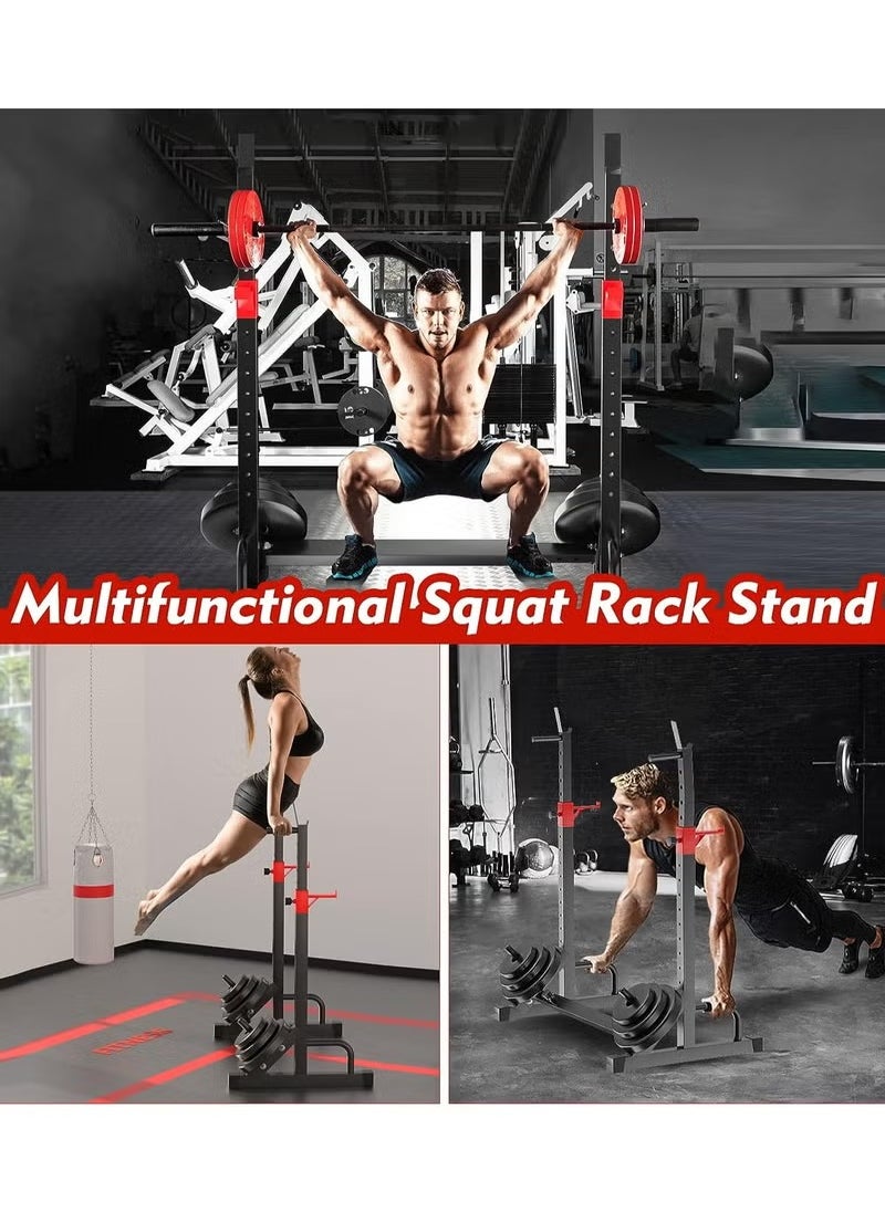 XiuWoo - Squat Rack Barbell Rack Bench Press 600 LBS Max Load Adjustable Squat Rack Stand Multi-Function Weight Lifting Home Gym, Great for Beginners and Professional Use - Image 1