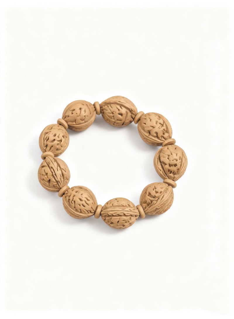 تشوميل سوار مصنوع يدويًا من خرز الجوز الطبيعي - مجوهرات طاقة التأريض والشفاء - Image 1