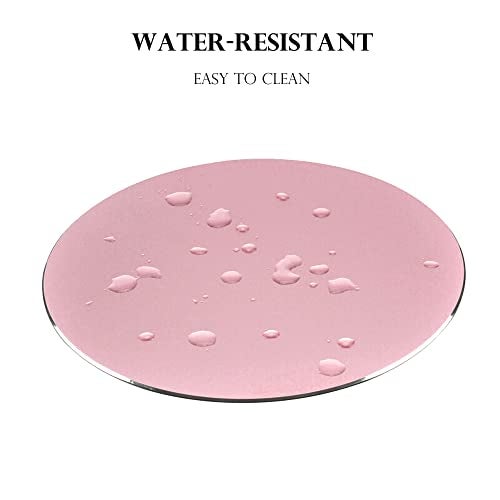 ProElife Metal Mouse Pad Mat 8.66-inch Mousepad with Non-Slip Base (Round, Rose Gold) - Image 3