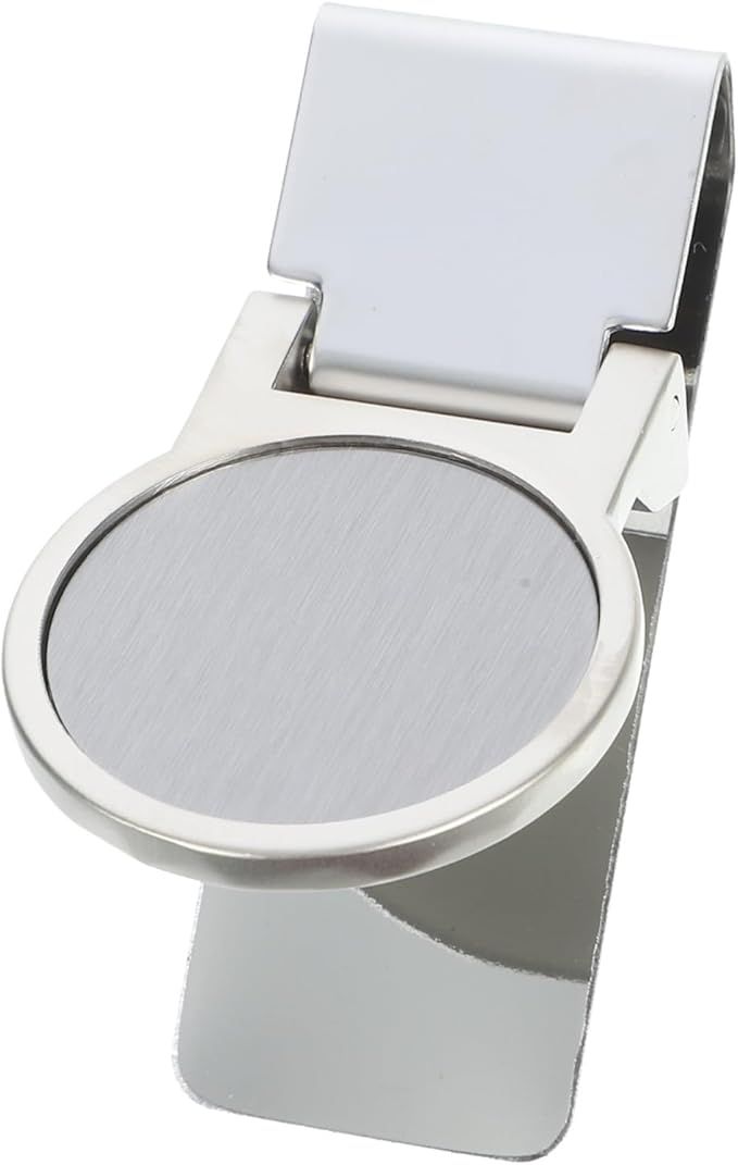 Silver Round Metal Money Clip For Wallets 6x3.2x1cm Portable Note Clamps Small Men Fixing Clip - Image 1