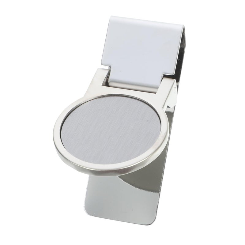 Silver Round Metal Money Clip For Wallets 6x3.2x1cm Portable Note Clamps Small Men Fixing Clip - Image 2