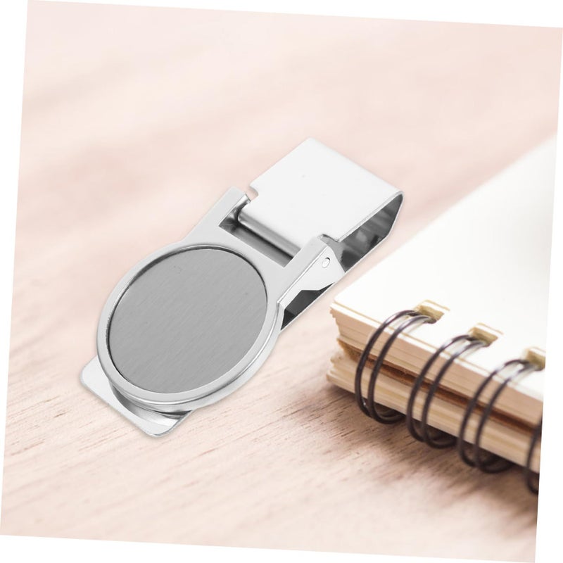 Silver Round Metal Money Clip For Wallets 6x3.2x1cm Portable Note Clamps Small Men Fixing Clip - Image 5