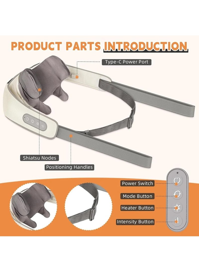 DubaiGallery مدلك رقبة مع حرارة مدلك كهربائي للاسترخاء عضلات الكتف والظهر في المنزل - Image 4