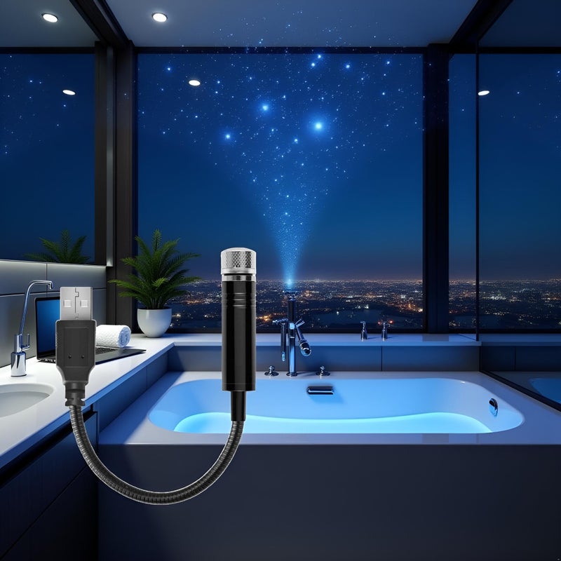 Fansoftiks 1Pc USB Star Projector Night Light,Adjustable Romantic Starry Sky Projector Car Light,Portable Atmosphere Decorative Auto Roof Light for Various Occasions,Wall Lights,Tools and Home Improvement - Image 3
