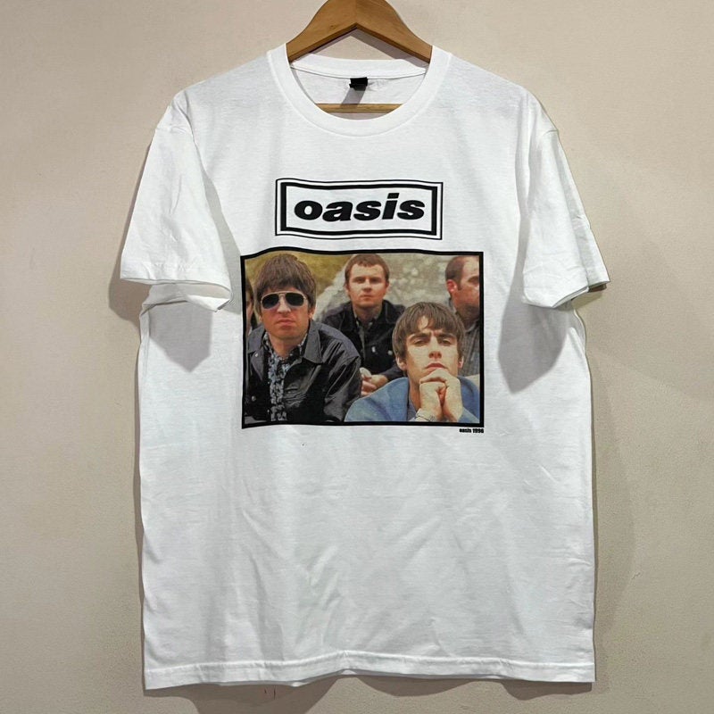 Oasis band rock T-shirt retro punk short-sleeved men and women cotton summer short-sleeved - Image 1