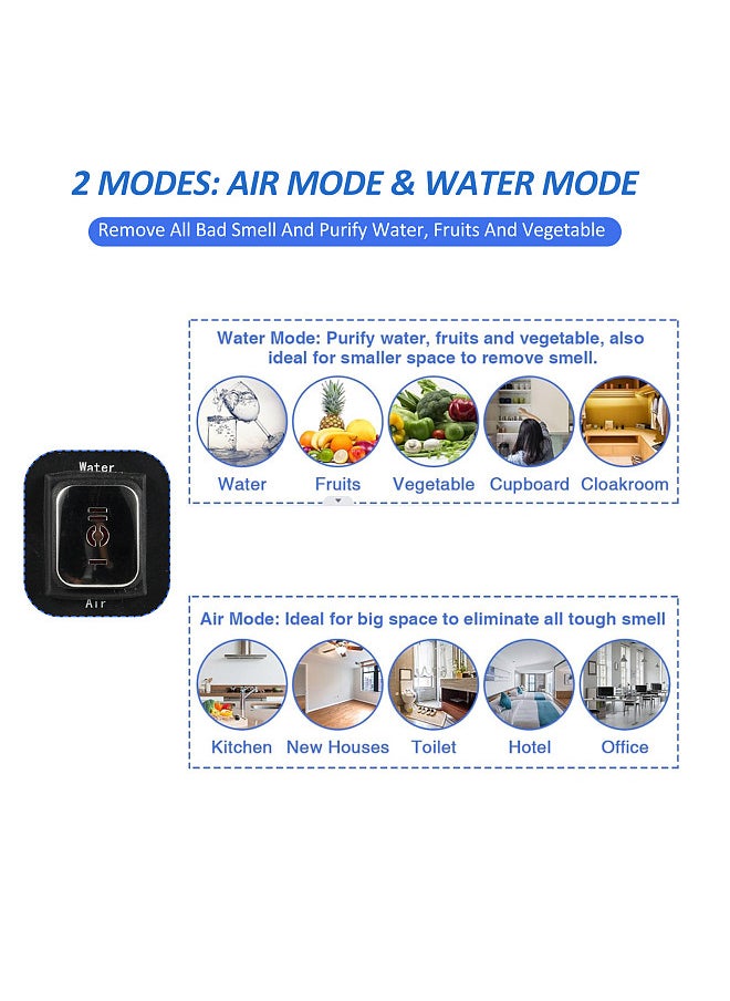 Generic - 2-in-1 Ozone Generator with Air and Water Modes 10,000mg/h O₃ Ozone Machine Ionizer Air Purifier Commercial & Industrial Deodorizer - Image 1